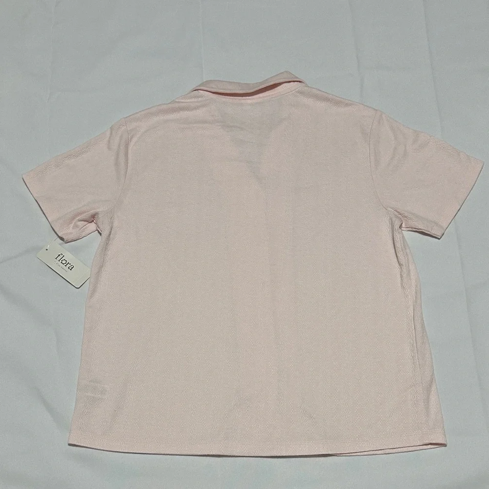 FLORA BY FLORA NIKROOZ Pink 2pc Luisa Textured Notch Collar Pajama Set